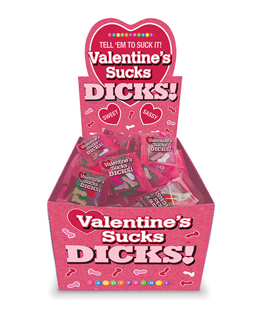 Candy Prints Candy Display with 100 Mini Packs and Humorous Packaging for Anti-Valentine’s Celebrations