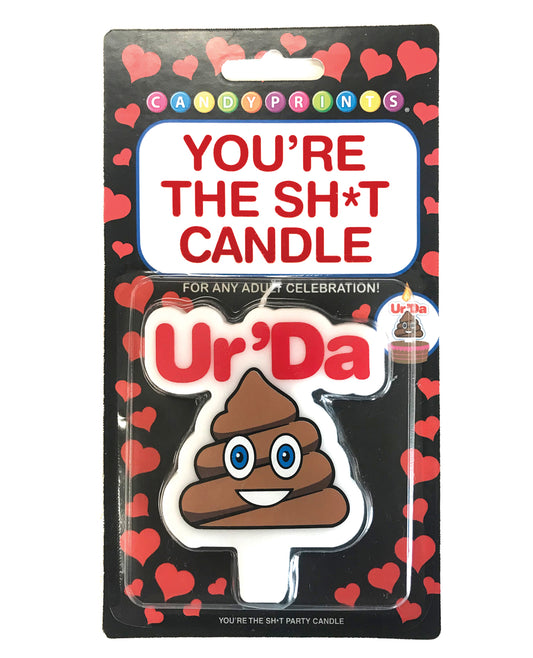 Candy Prints Bachelorette & Party Candle with Humorous Slogan and Bold Colors for Fun Adult Celebrations
