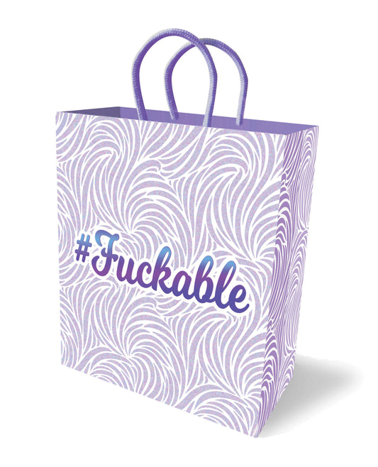 Little Genie Gift Bag Pastel Purple Metallic Hashtag Woven Handles for Bachelorette Parties