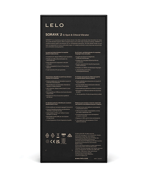 LELO Soraya 2 Black Rabbit Vibrator with Dual Stimulation