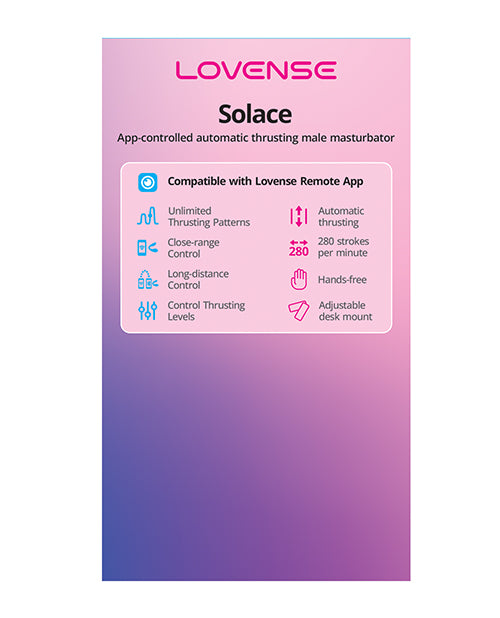 Lovense Display Card for Solace Thrusting Masturbator with Durable Cardstock for Retail Promotion
