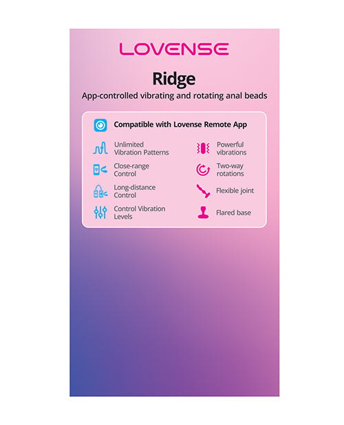 Lovense Display Card for Ridge Bumpy Anal Plug with Vibrant Graphics and Durable Design for Retail Product Stand