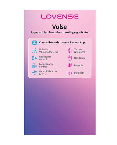 Lovense Display Card for Vulse Thrusting Egg with Vibrant Graphics and Durable Cardstock for Retail Product Stand