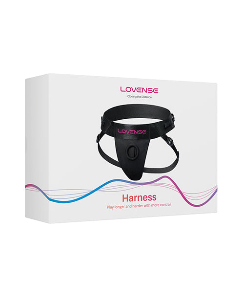 Lovense Strap-On Harness black adjustable design with flexible o-ring for secure and comfortable strap-on play