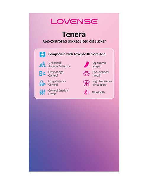 Lovense display card for Tenera 2 product stand with branded design for retail visibility