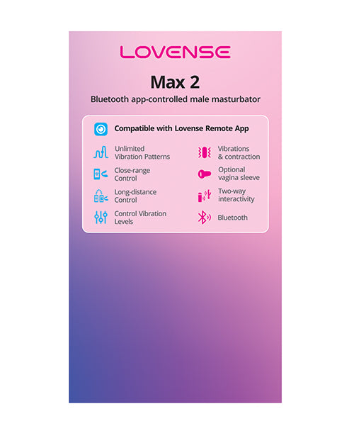 Lovense Display Card for Max 2 Rechargeable Male Masturbator with Durable Cardstock for Retail Stands