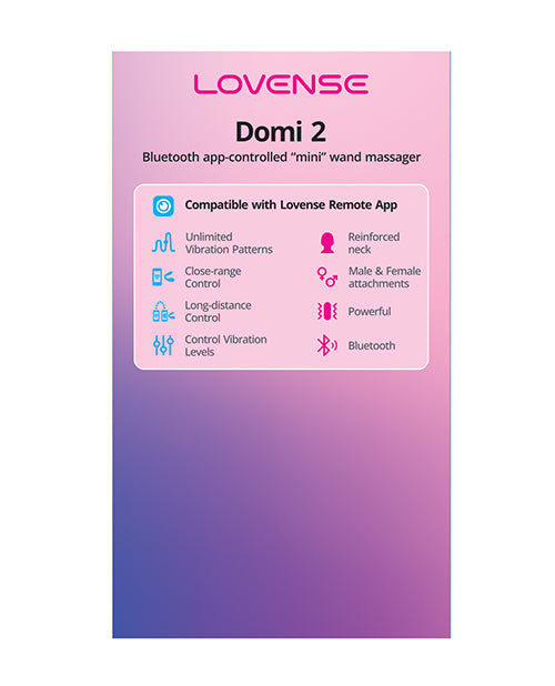 Lovense Display Card for Domi 2 Mini Wand with Durable Card Stock and Eye-Catching Design for Retail Promotion