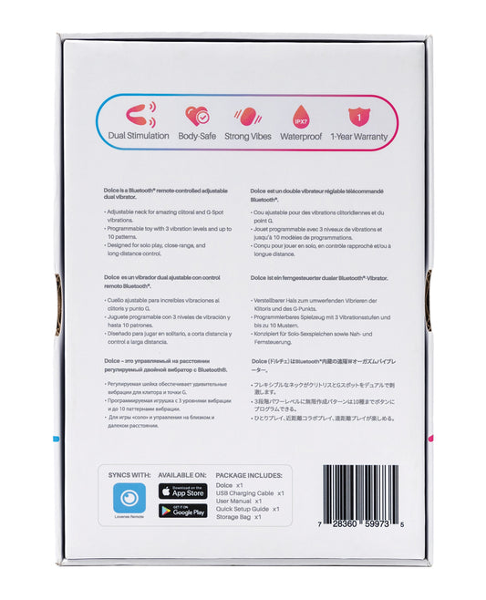 Lovense Stimulator Adjustable Dual Motor App Controlled Waterproof Vibrator for Personalized Pleasure Box Back