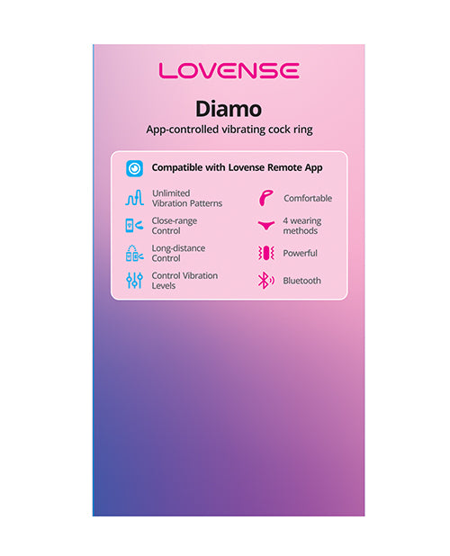 Lovense Display Card for Diamo Cock Ring with Branded Graphics and Durable Card Stock for Retail Presentation
