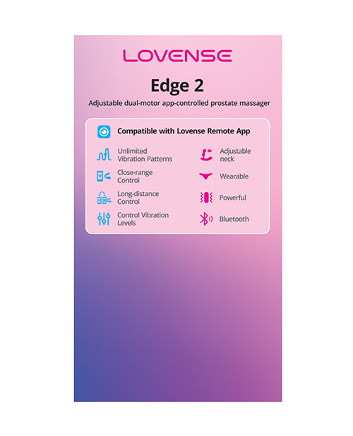 Lovense Display Card for Edge 2 Flexible Prostate Massager with Durable Design for Retail Product Stand