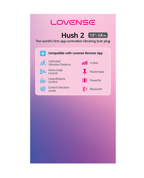 Lovense Display Card for Hush 2 1.5 Inch Butt Plug with Durable Cardstock for Retail Merchandising