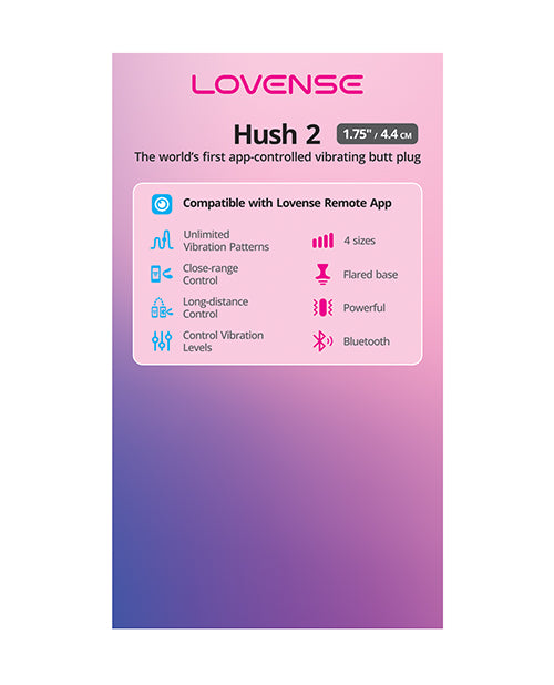 Lovense Display Card for Hush 2 1.75" Butt Plug with Branded Graphics for Retail Merchandising