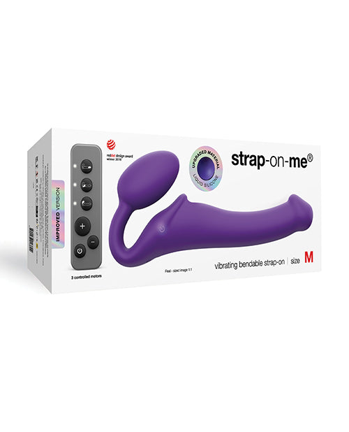 Strap-On-Me Strapless Strap-On Vibrating Triple Motor Liquid Silicone for Dual Stimulation and Couples