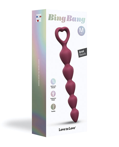 Love to Love Anal Beads heart-shaped handle graduated silicone beads for comfortable anal play experience