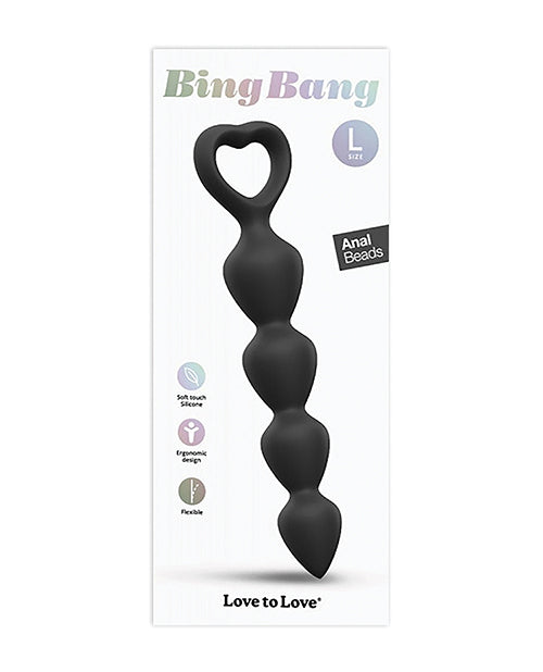 Love to Love Anal Beads with Graduated Sizes and Heart-Shaped Handle for Enhanced Anal Sensations