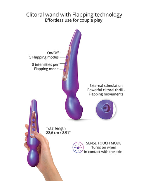 Love to Love Iridescent Night Flapping Head Pleaser Wand with Sense Touch