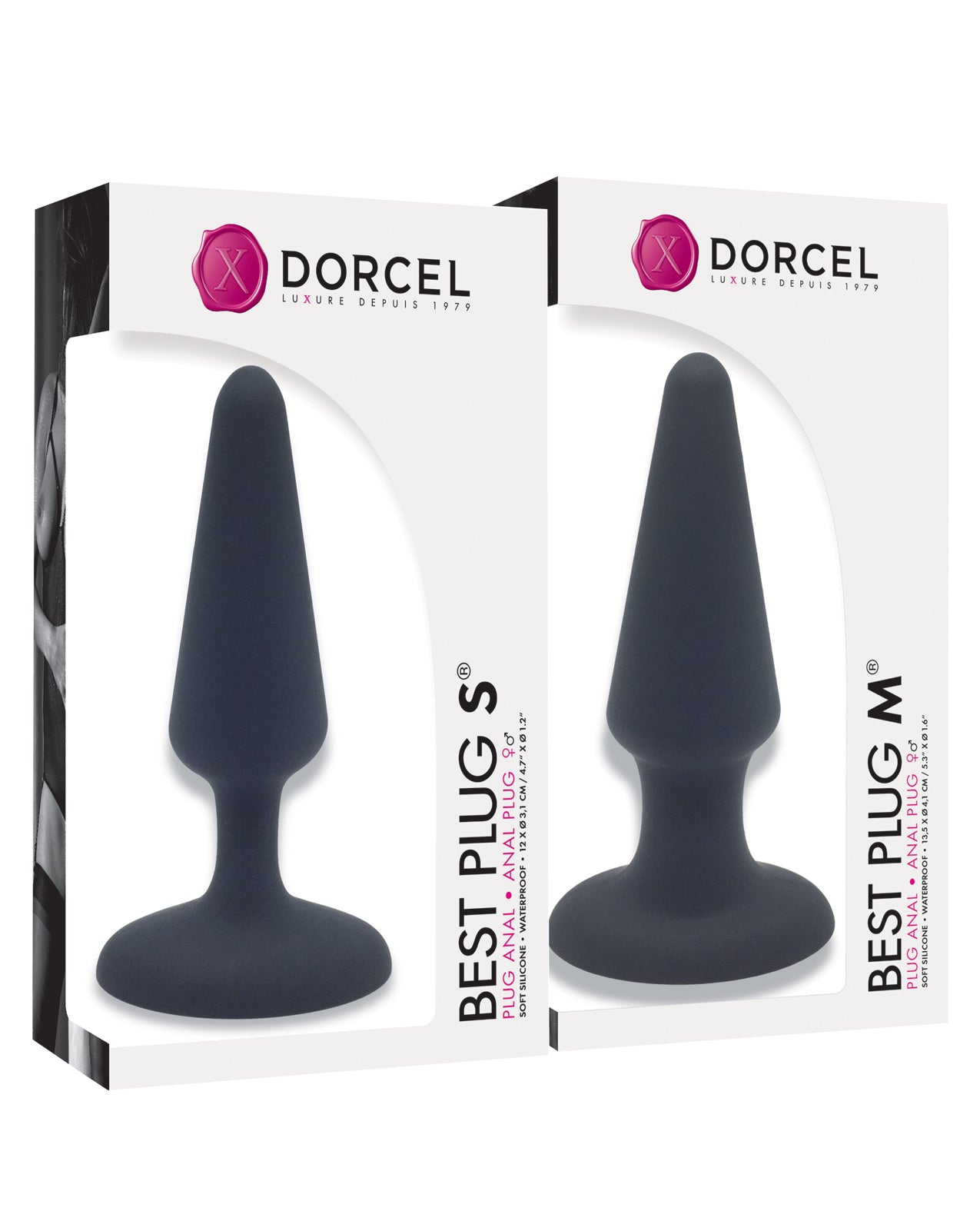 Dorcel Anal Plug Set Black Soft Silicone Waterproof Beginner Kit for Comfortable Exploration
