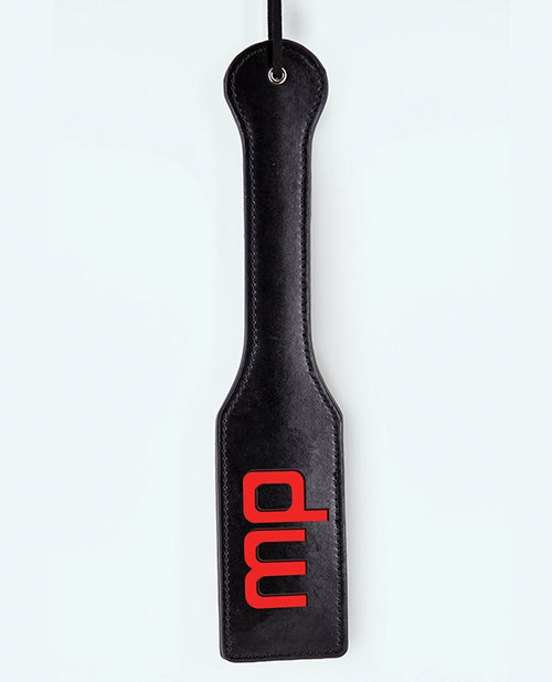 Lust Bondage Paddle PU Leather with MP Logo and Tie Handle for Impact Play and Sensation