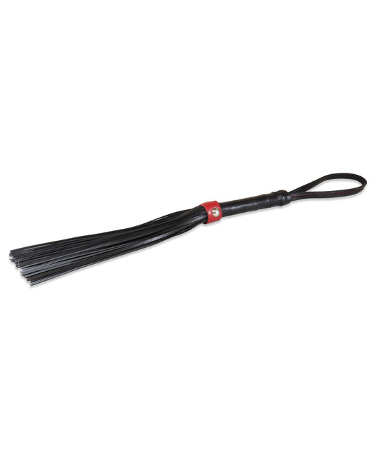 Sultra Leather Bondage Flogger Soft Full-Grain Lambskin 48 Red Black Strips for Sensation Play and Impact