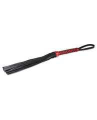 Sultra Leather Bondage Flogger full-grain lambskin 16-inch classic red woven handle for sensory impact play