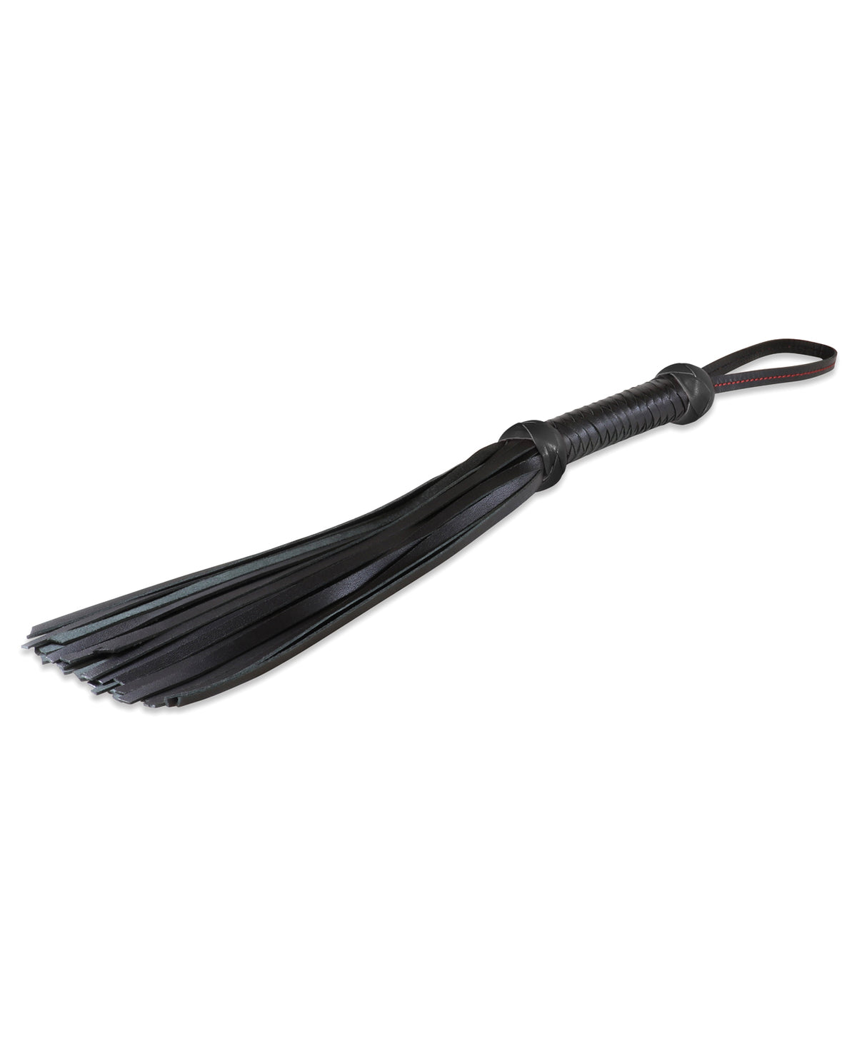 Sultra Leather Bondage Flogger Full-Grain Lambskin Woven Handle for Sensory Impact Play