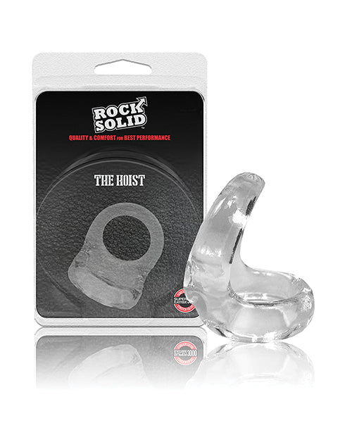 Rock Solid penis enhancement dual cock ring clear TPE with ball support for improved erections