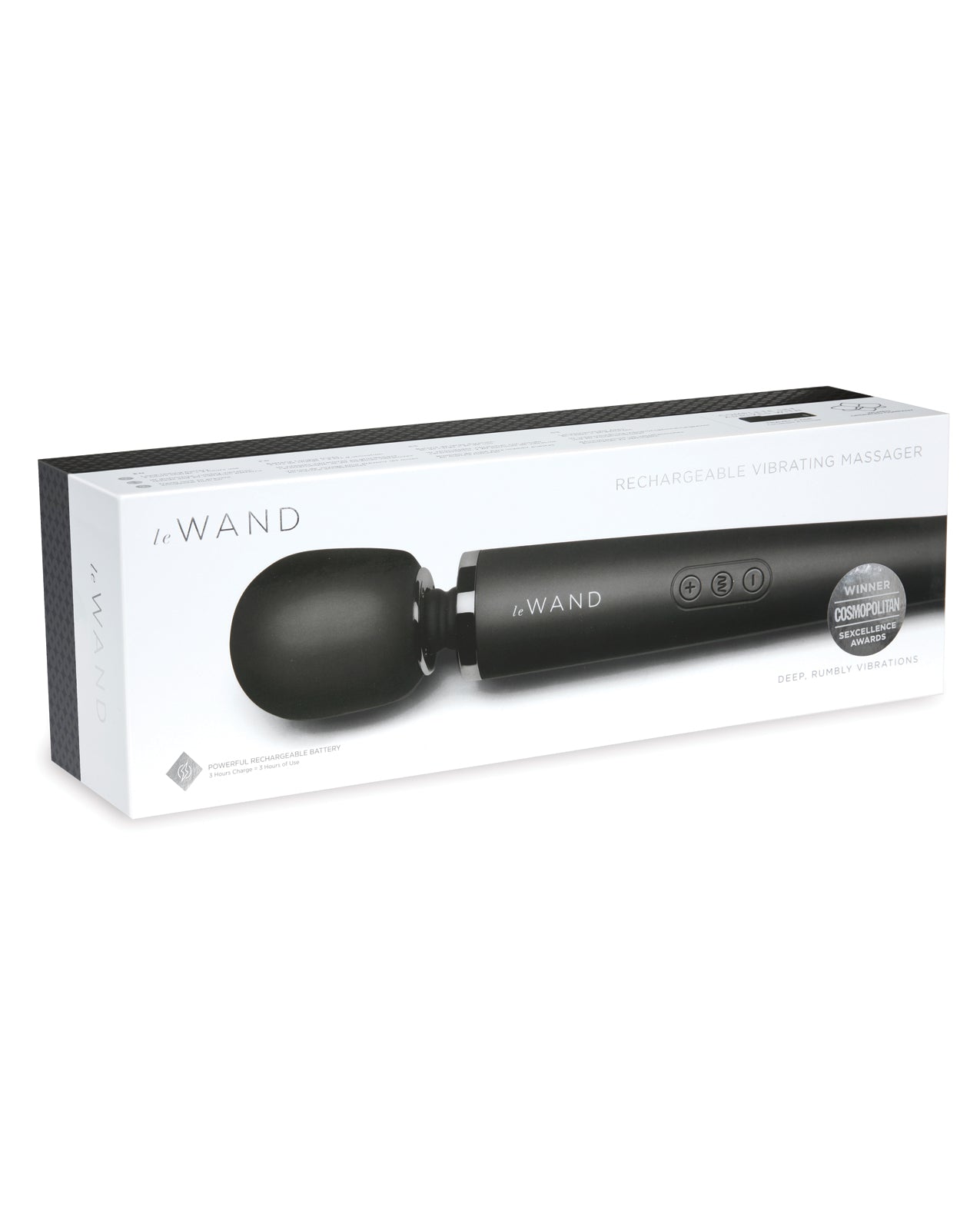 Le Wand Rechargeable Vibrating Massager with 10 Speeds & 20 Patterns – Black