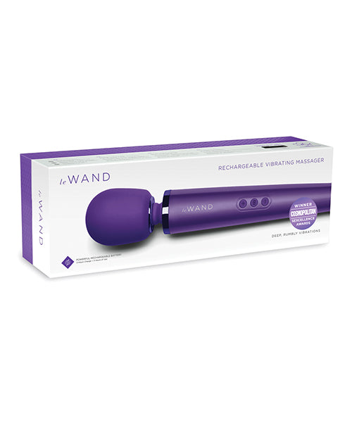 Le Wand Rechargeable Massager Purple Vibrating Wand 10 Vibration Speeds Silicone Head for Full-Body Massage