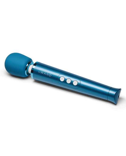 Le Wand Massager Petite Rechargeable Blue Cordless Flexible Neck for Portable Massage and Relaxation