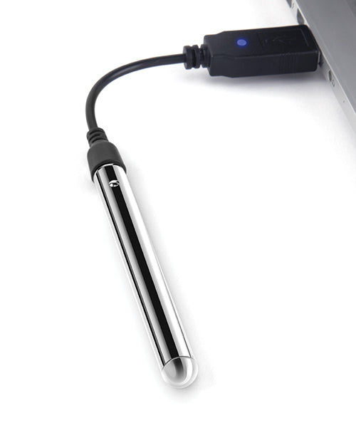 Le Wand Silver Vibrating Necklace Stimulator with Sleek Discreet Design