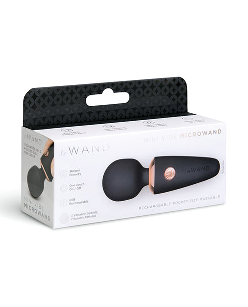 Le Wand Mini Micro Wand Vibrator in Black – Compact Rechargeable Massager