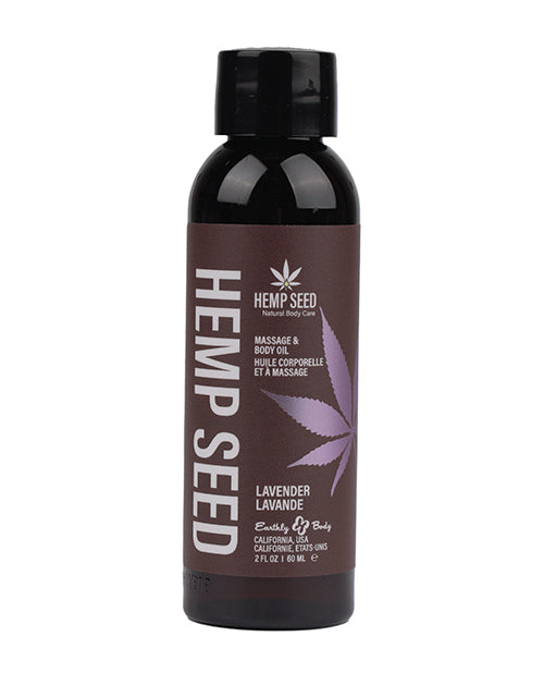 Earthly Body Massage Oil Lavender scent hemp seed nourishing vegan for soothing skin massages