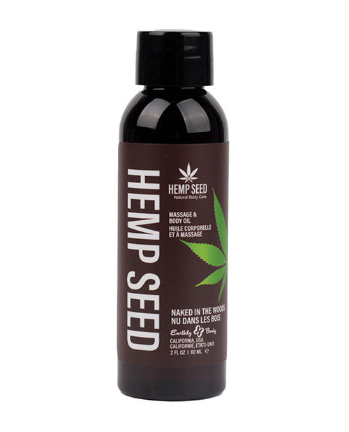 Earthly Body Massage Oil with hemp seed, almond, and apricot oils for nourishing sensitive skin during relaxation