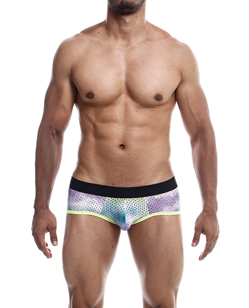 MaleBasics men's aero brief underwear with green dye pattern and moisture-wicking design for daily comfort