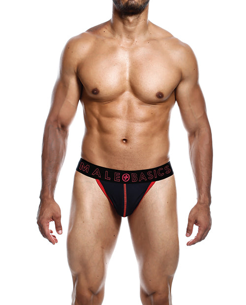 MaleBasics Tanga Lingerie Neon Red Moisture-Wicking Stretch Waistband for Comfortable Men’s Underwear