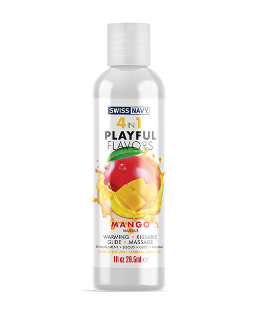 Swiss Navy Lubricants Mango Flavored 4-in-1 Warming Personal Lubricant for Sensual Massage and Intimate Use