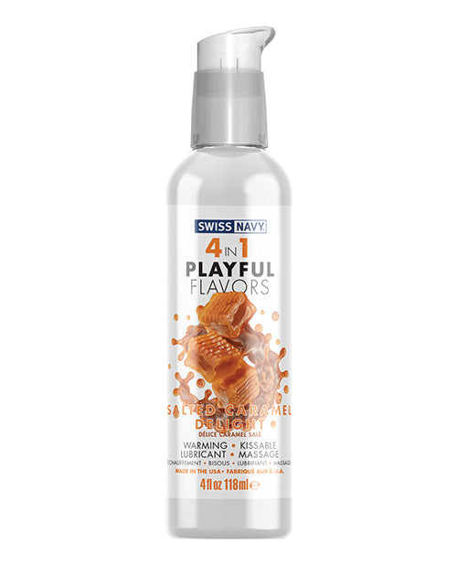 Swiss Navy Flavored Lubricant Salted Caramel 4-in-1 Warming Sensation for Versatile Intimate Play