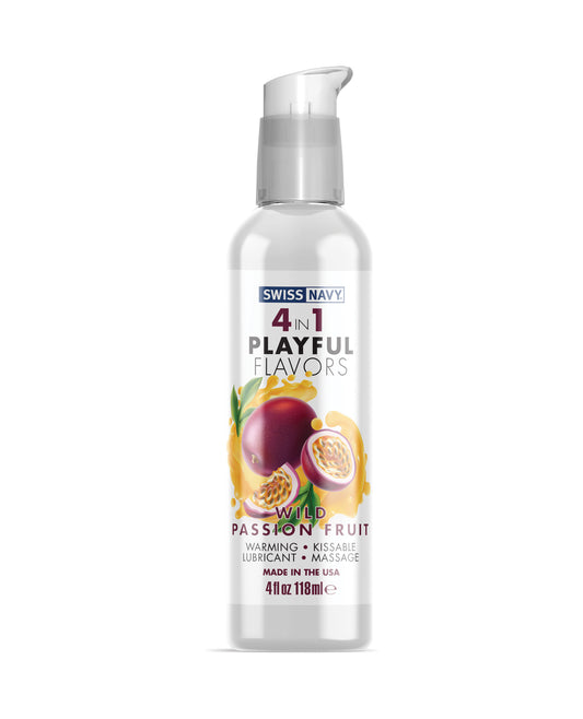 Swiss Navy Lubricant 4-in-1 Wild Passion Fruit Flavor Warming Sensation for Intimate Pleasure