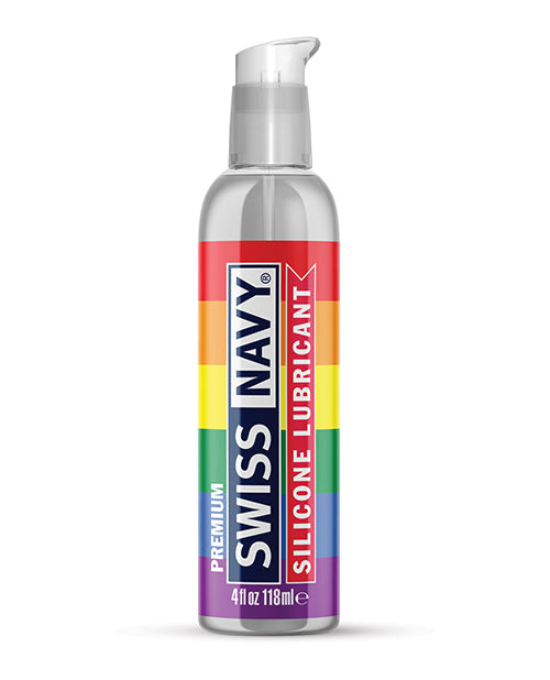 Swiss Navy Lubricant Silicone PRIDE Edition Non-Absorbent Formula Pump for Sensitive Skin and Intimate Comfort
