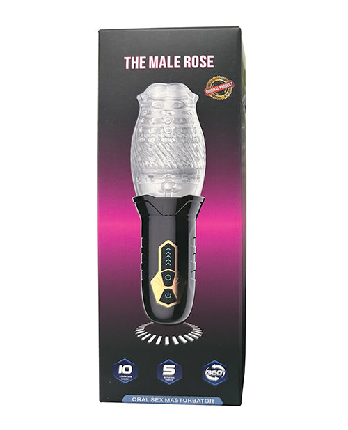 The Male Rose Masturbator Rotating Vibrating Design Soft Silicone for Intense Solo Pleasure