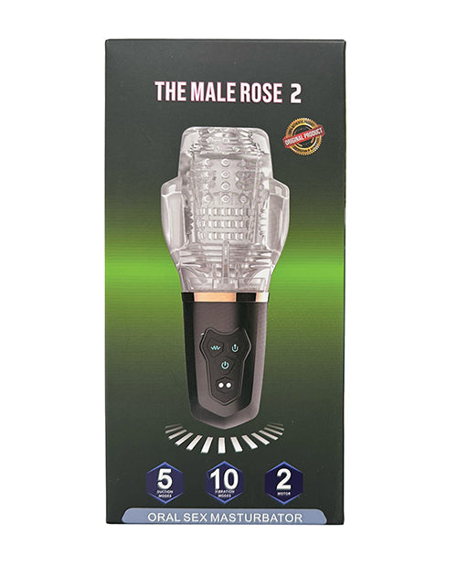 The Male Rose Black Masturbator with Vibrating Modes and Sucking Function for Intense Male Stimulation