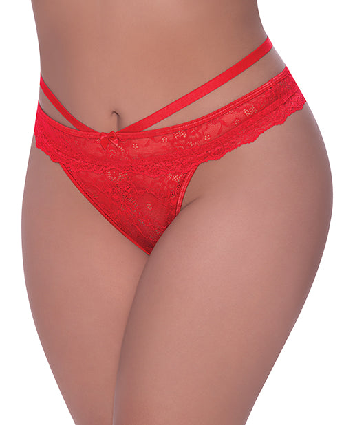 Exposed Plus Size Cheeky Panty Cross-Strap Lace Design with Peek-a-Boo Cut-Out for Flirty Lingerie Looks