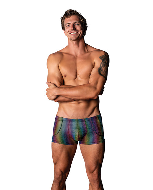 Male Power Men's Underwear with Rainbow Design and Front Hip Pockets for Storage and Comfortable Support