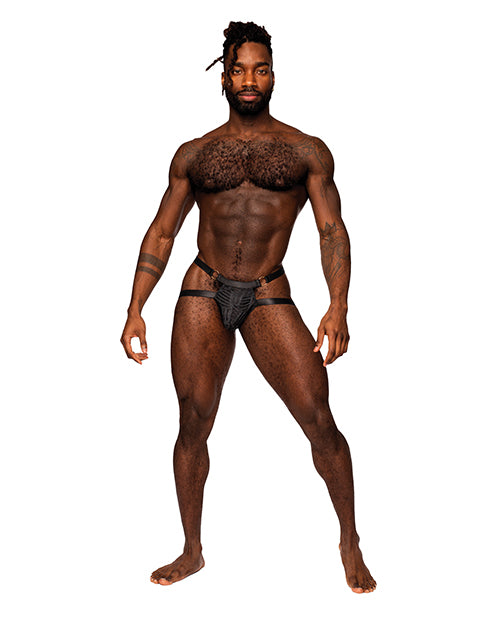 Male Power Mesh Ring Jockstrap with Satin Waistband and Sheer Cutout Mesh for Supportive Men's Lingerie