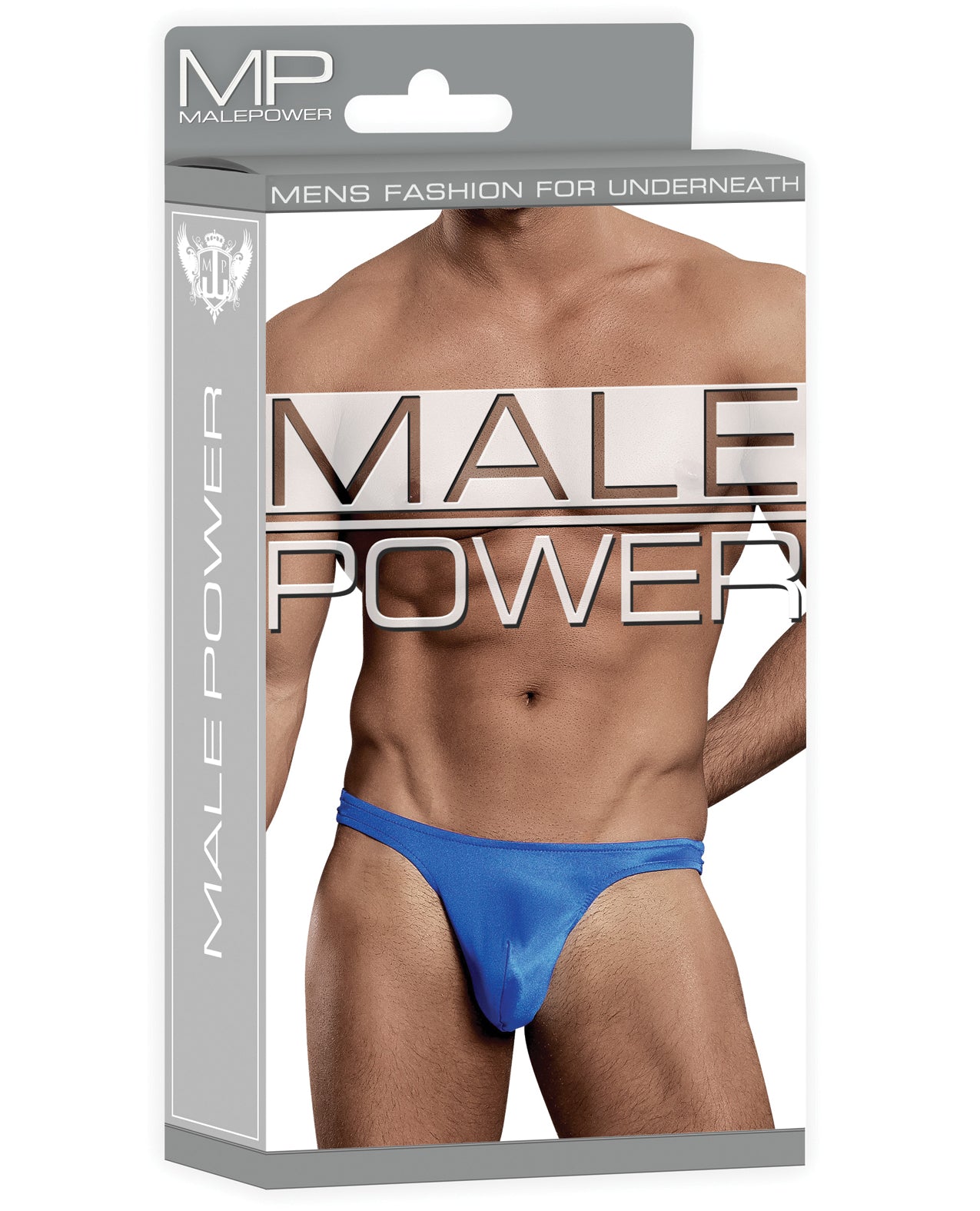Satin Bong Thong Blue – Stretch Satin Men's Lingerie Underwear