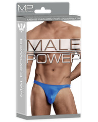 Satin Bong Thong Blue – Stretch Satin Men's Lingerie Underwear
