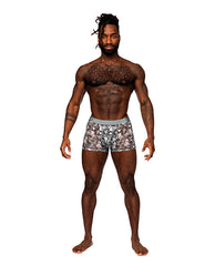 Male Power Seamless Sheer Short with Optical Print and Double Lined Pouch for Men's Lingerie Comfort