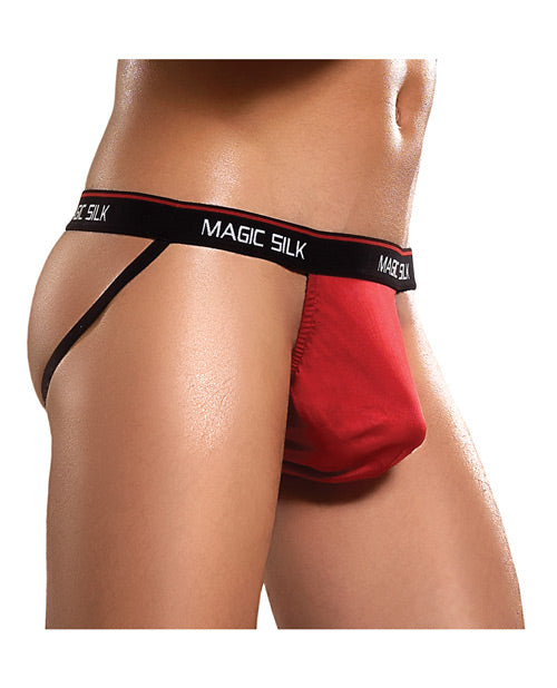 Magic Silk 100% Silk Jock Strap Red Soft Knitted Lightweight for Comfortable Men’s Lingerie
