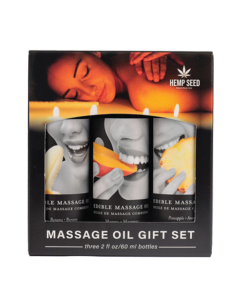 Earthly Body Massage Oil Gift Set tropical flavors edible massage oils for sensual couples massage