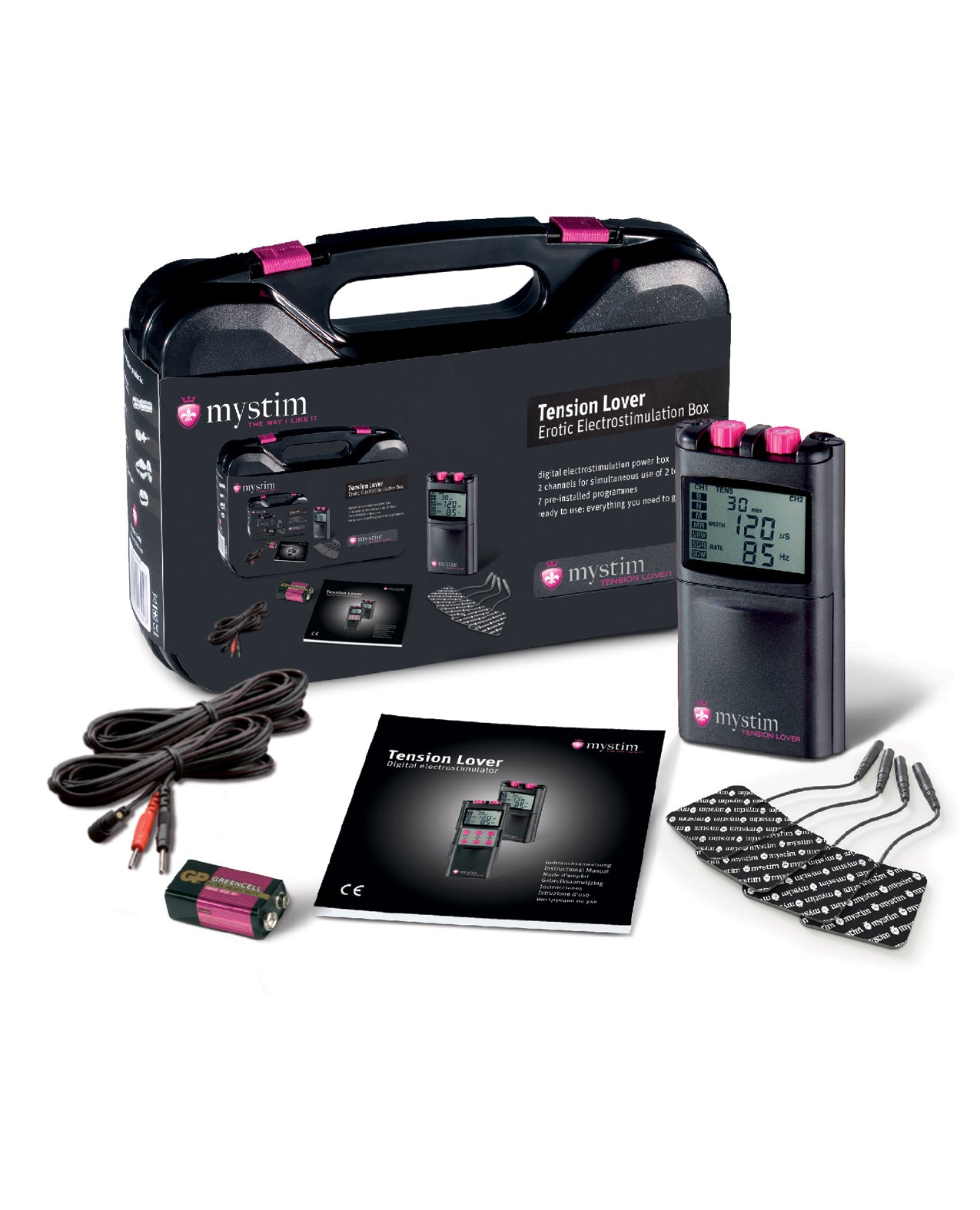 Mystim Nerve Stimulator Dual Channel Electro Stimulation Device with Display for Custom Sensation